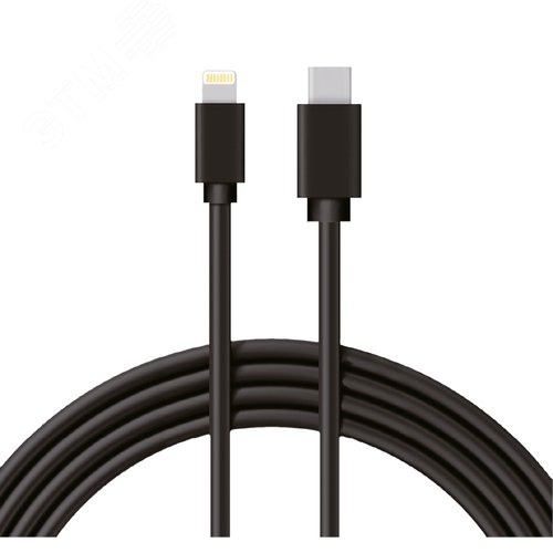 Кабель Type-C - Lightning 3A, 1m, PVC, black, 18-1827,