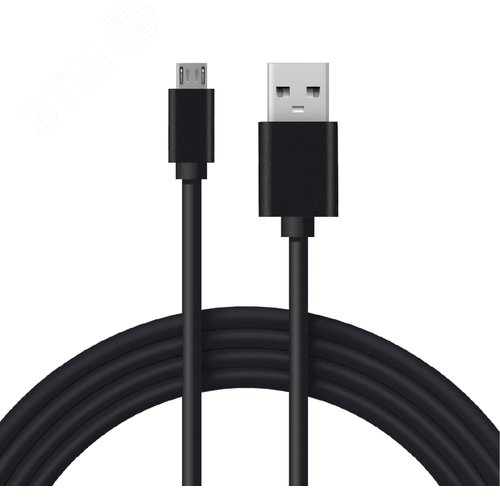 Кабель USB-micro USB, PVC, 1 м., черный,