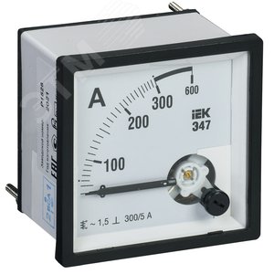 Амперметр Э47 300/5А 96х96 AC включение через трансформатор 1.5 класс точности