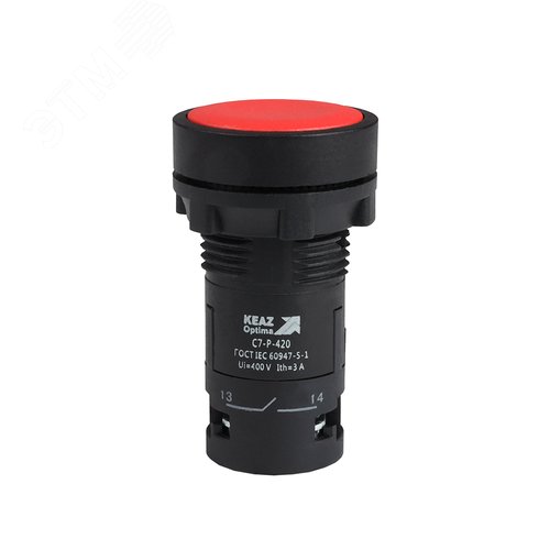 Кнопка OptiSignal Compact D22 C7-P-420 красная 2НО XB7NA43