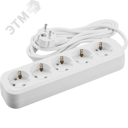 Удлинитель бытовой OPE-S-05-300-E-3x1 с заземлением 5 розеток  3м ПВС 3х1 3500Вт