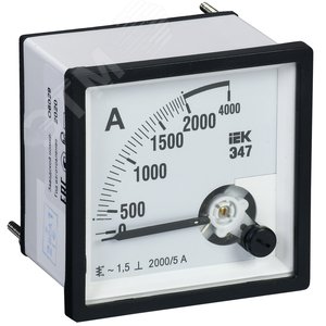 Амперметр 2000/5А 96х96 AC через трансформатор Э47