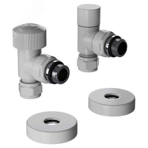 Набор термостатический угловой Royal Thermo Design Pro 15мм М30х1,5 (Белый)
