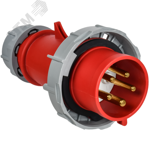Вилка переносная с ф/и ССИ-0252ф 32А-6ч 380В 3P+PE+N IP67 IEK
