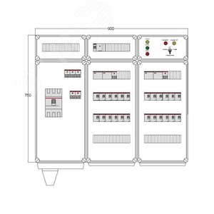 Щит управления электрообогревом DEVIBOX HR 24x4400 D330 (в комплекте с терморегулятором и датчиком температуры)