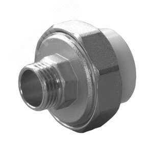 Муфта разъемная 25x1/2' НР полипропиленовая PPR американка, белая
