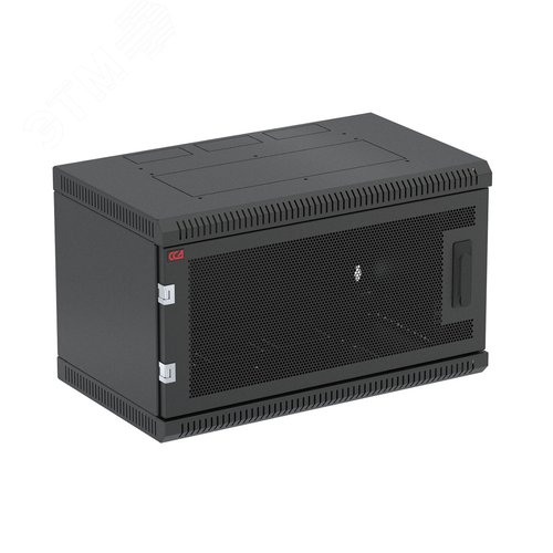 Шкаф телекоммуникационный настенный разборный черный 6U 600x650 ШТ-НСр-6U-600-650-П-Ч дверь перфорированная