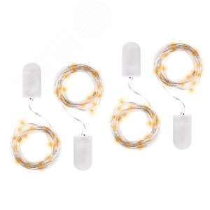 Гирлянда светодиодная Роса DC-G05-20YS4, комплект 4 штук, желтый 20 LED, 2xCR2032