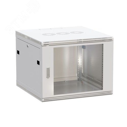 Шкаф настенный 19'' TERACOM PRO 6U 600х450 мм дверь стеклянная с замком-ручкой серый