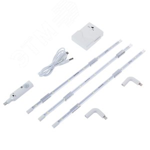 Комплект ULM-F42-3W/4200K SENSOR IP20 WHITE светодиодных полосок с датчиком движения 10 Lux. Питание 4 ААА. 150 Lm. Белый.