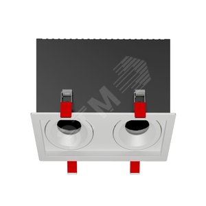 Рамка для модульного светильника FLEX 50 12 двойная встраиваемая 110х220х130мм RAL9010 поворотная ВАРТОН