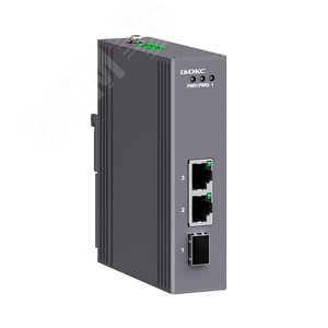Промышленный медиаконвертер, 3-х портовый, 1х100Base-X SFP слот, 2х10/100Base-T(X) портов RJ45, 12-48В DC/18-30В AC, с резервированием