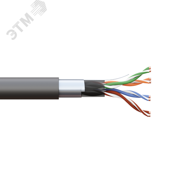 Витая пара TERACOM PRO 5E F/UTP 4 пары solid OUT 24AWG LDPE черный 305м
