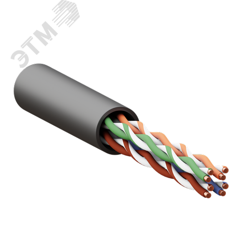 Витая пара TERACOM PRO 5E U/UTP 4 пары solid OUT 24AWG LDPE черный 305м