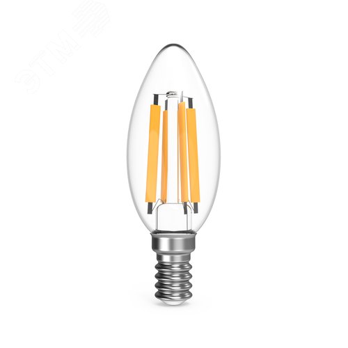 Лампа светодиодная филаментная LED 13 Вт 1150 лм 4100К свеча нейтральный E14 AC 220В прозрачная колба Black Filament Gauss