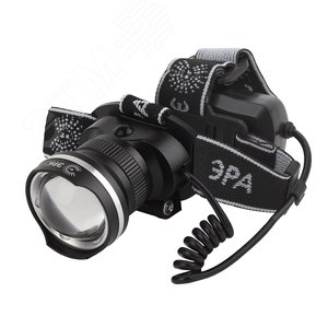 Фонарь налобный светодиодный 5Вт 400/200Лм IP40 SMD 3 режима аккумуляторный с регулируемым фокусом GA-806 черный