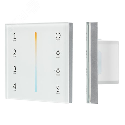 Панель Sens SMART-P38-MIX White 230V, 4 зоны, 2.4G ARL, IP20 пластик, 5 лет