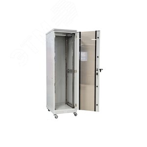 Шкаф телекоммуникационный напольный 24U 600x600 ШТ-НП-24U-600-600-С, передняя дверь стекло