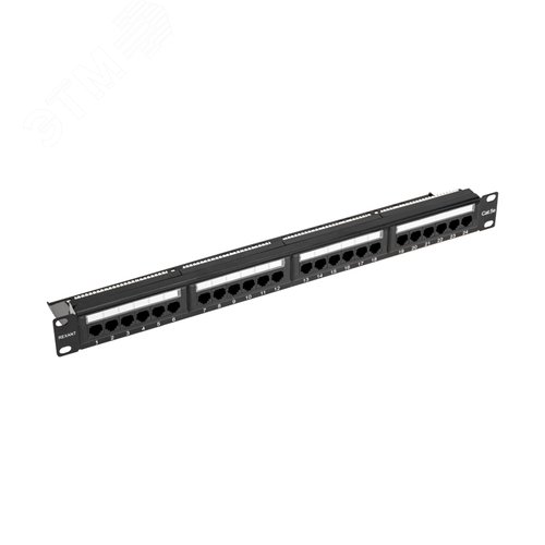 Патч-панель с кабельным органайзером 19дюймов 1U 24 порта UTP RJ-45 CAT 5e