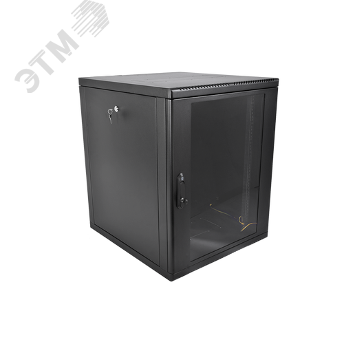 Шкаф 19'' телеком навесной разборный 12U (600 х 520) съемные стенки, дверь стекло, чёрный