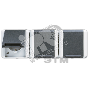 Розетка тройная горизонтальная SCHUKO 16A 250V накладная IP44