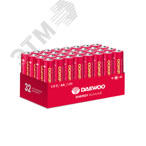Элемент питания LR 6 (AA) DAEWOO Energy Alkaline, упаковка 32 шт.