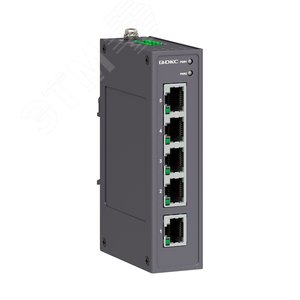 Промышленный неуправляемый коммутатор, 5х10/100Base-T(X) портов RJ45, 12-48В DC/18-30В AC, с резервированием