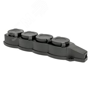 Розетка четырехместная с защит. крышками каучуковая 230В 2P+PE 16A IP44 PROxima