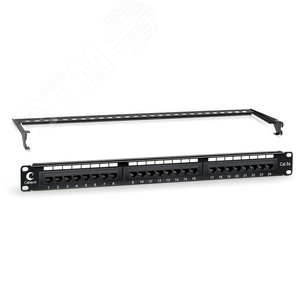 Патч-панель IDC 19' (1U), 24 порта RJ-45, категория 6a, Dual IDC, с задним кабельным организатором