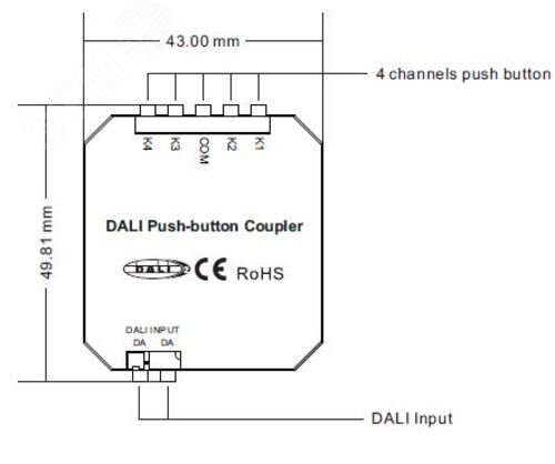 Конвертер DALI-309-4-D2-IN DALI-BUS Free purpose INTELLIGENT Пластик