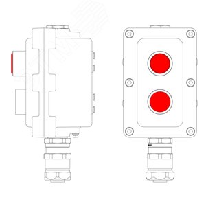 Пост управления взрывонепроницаемый из алюминия LCSD-02-B-MB-L1R(220)x1-P1R(11)x1-PBMB-KAEPM2MHK-20