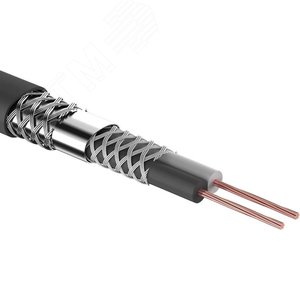 Кабель микрофонный 2х0,25 мм2, d-6,8мм, черный, 100 м