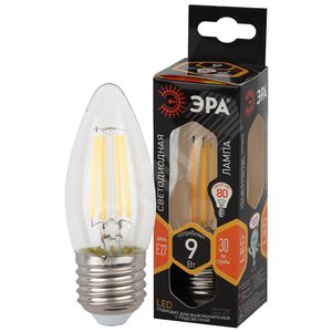 Лампа светодиодная декоративная LED 9 Вт 1170Лм 2700К свеча, филамент теплый E27 230В F-LED B35-9w-827-E27