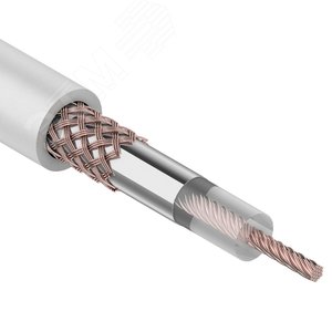 Кабель коаксиальный RG-58 A/U, 50 Ом, Cu/Al/Cu 64%, бухта 100 м, белый, REXANT