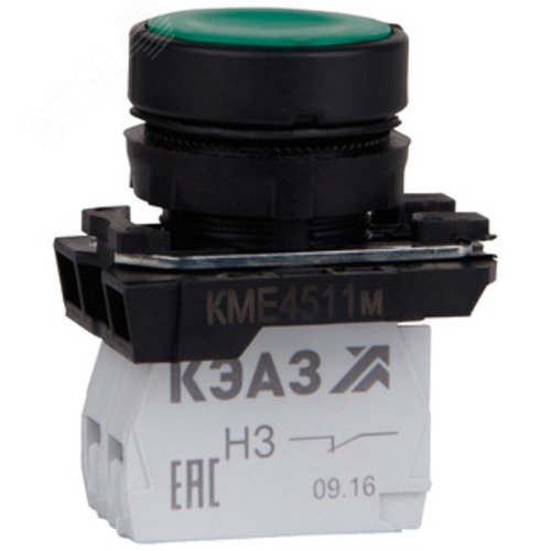 Кнопка КМЕ4510м-зеленый-1но+0нз-цилиндр-IP54