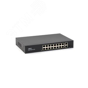 Коммутатор неуправляемый SKAT 16 портов.PoE+, Uplink1, OMBO, 150 Вт