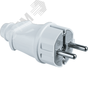 Вилка Navigator прямая с заземлением белая 61 359 NCA-PL02-16A-E-WH