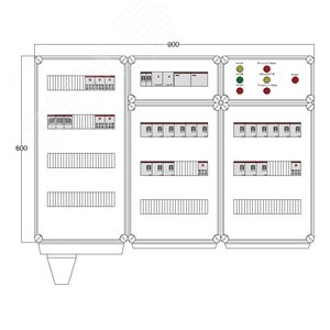 Щит управления электрообогревом DEVIBOX FHR 9x4400 D330 (в комплекте с терморегулятором и датчиком температуры)