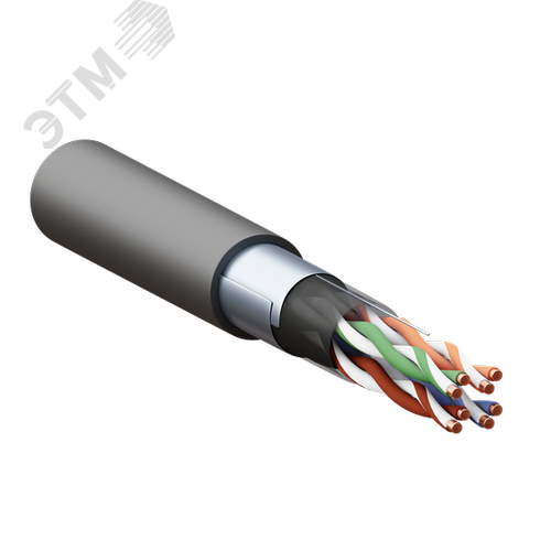 Витая пара TERACOM PRO 5E F/UTP 4 пары solid OUT 24AWG LDPE черный 305м