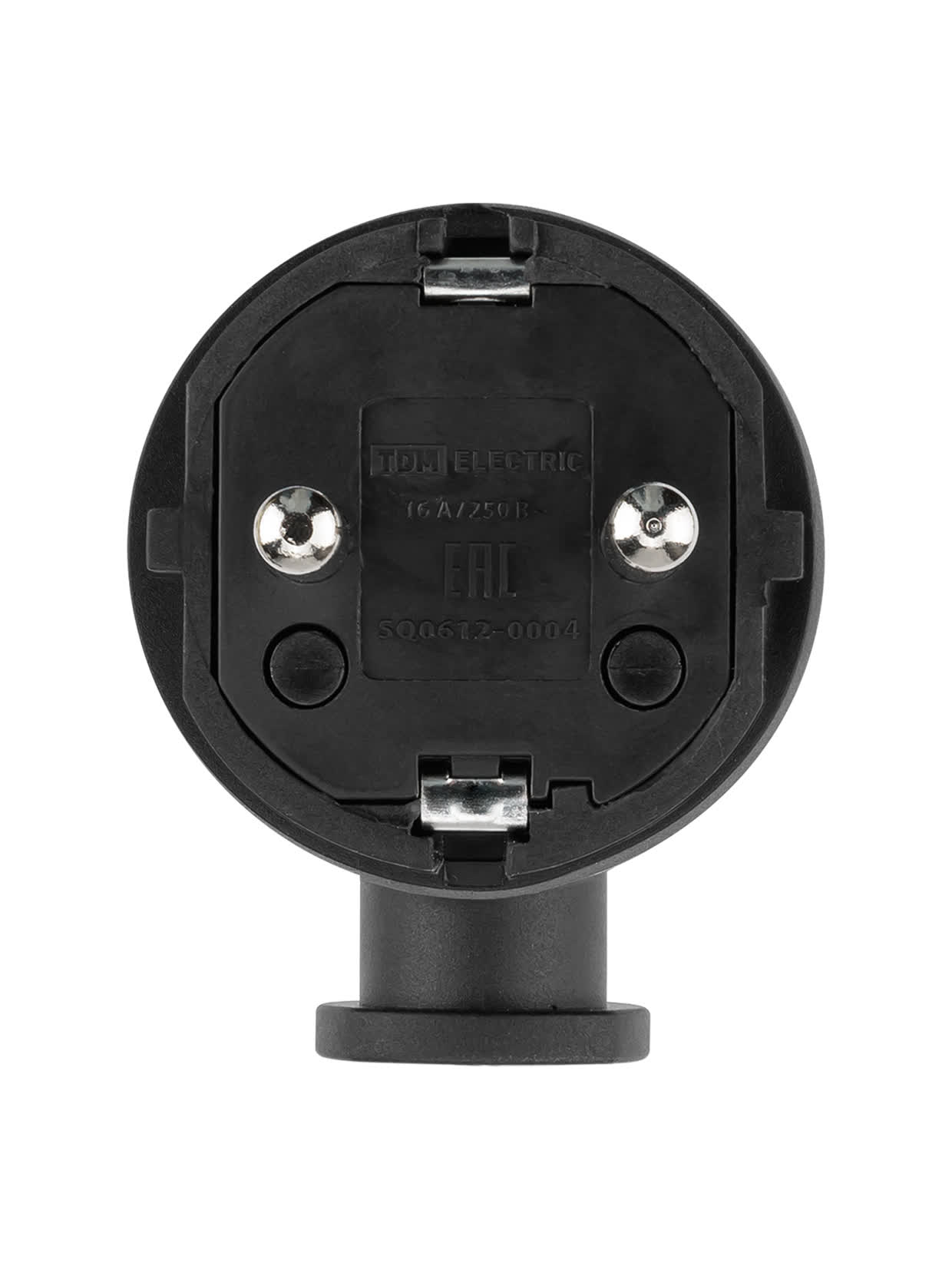 Вилка угловая с ушком каучук 2Р+РЕ 16А 250В IP44 TDM