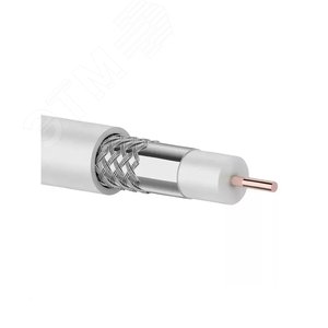 Кабель коаксиальный RG-6U, 75 Ом, CCS/Al/Al, 64%, бухта 305 м, белый, REXANT