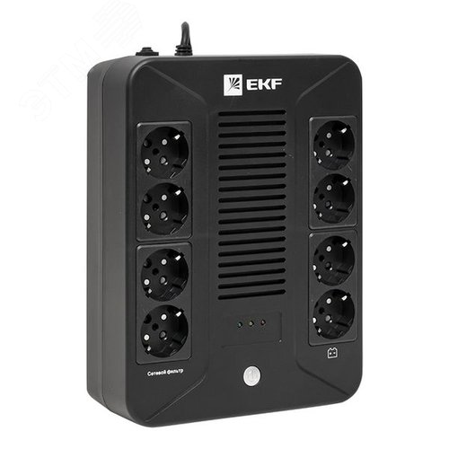 Источник бесперебойного питания E-Power Home 1000 ВА, 600Вт,8хSchuko,USB,RJ45