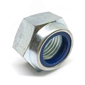 DIN 985 Гайка М10 5 ZN шестигранная самоконтрящаяся низкая с нейлоновой вставкой