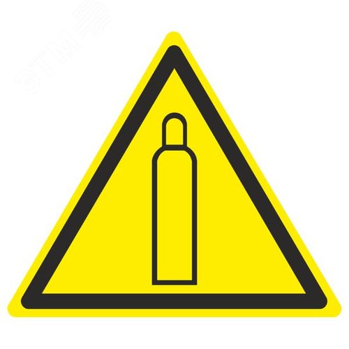 Знак W 19 ''Газовый баллон'' 150х150х150 мм, пластик ГОСТ Р 12.4.026-2001