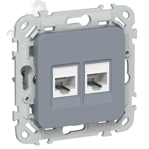 FLITE Розетка 2-местная компьютерная RJ45 категория 6 UTP РК6-2-0-ФлМ маренго IEK