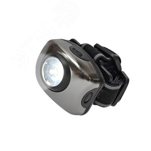 S-HL011-C Gun Metal Фонарь серии Стандарт «Bright eyes — comfort» (налобный фонарь), алюминиевый корпус, 1 LED, упаковка — кламшелл, 3хААА н/к