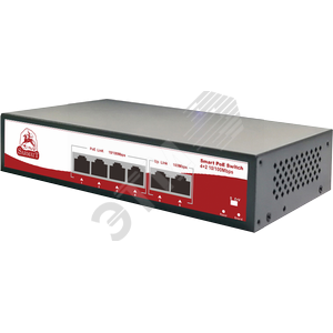 Коммутатор неуправляемый 6 портов RJ45 10 100 Мб/с  PoE 72Вт