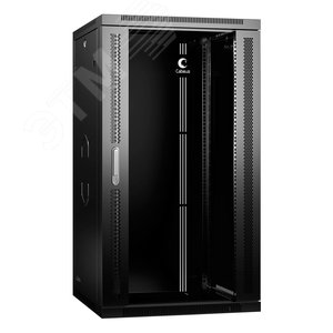 Шкаф телекоммуникационный настенный разобранный 19' 22U 600x600x1082mm (ШхГхВ) дверь стекло, цвет черный