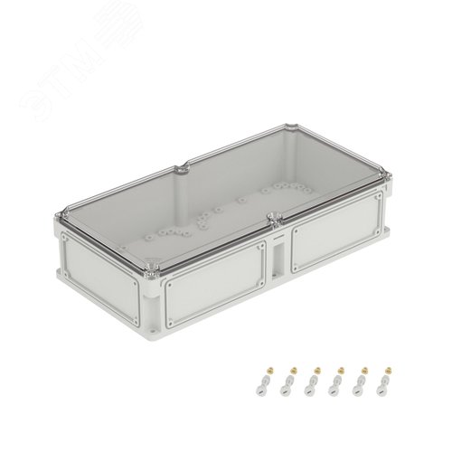 Корпус IP66/IP67, 600х300х146 мм, без МП, с фланцами, прозрачная крышка H= 21 мм