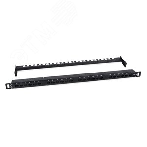Патч-панель высокой плотности 19' (0,5U), 24 порта RJ-45, категория 6a, Dual IDC,180 градусов, с задним кабельным организатором